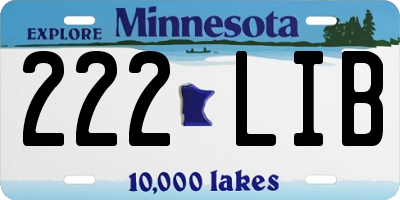MN license plate 222LIB