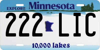MN license plate 222LIC