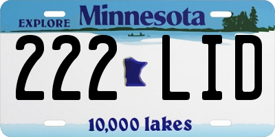 MN license plate 222LID