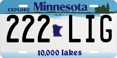 MN license plate 222LIG