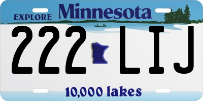 MN license plate 222LIJ