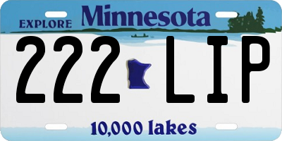 MN license plate 222LIP