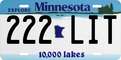 MN license plate 222LIT