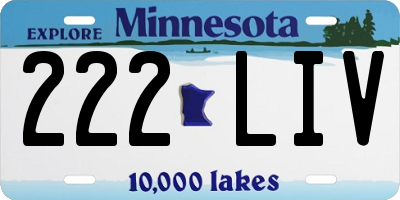 MN license plate 222LIV