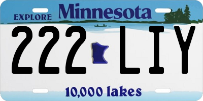 MN license plate 222LIY