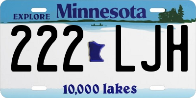 MN license plate 222LJH