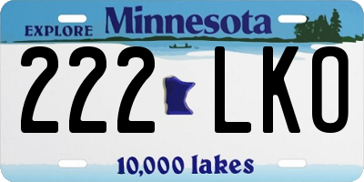 MN license plate 222LKO