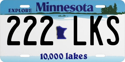 MN license plate 222LKS