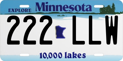 MN license plate 222LLW