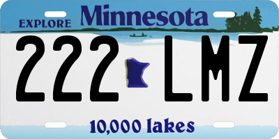 MN license plate 222LMZ