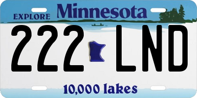 MN license plate 222LND