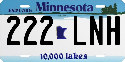 MN license plate 222LNH
