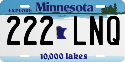 MN license plate 222LNQ