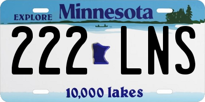 MN license plate 222LNS
