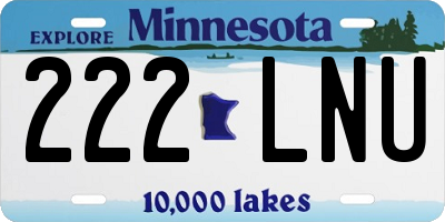 MN license plate 222LNU