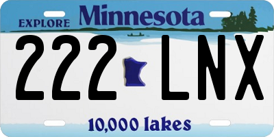 MN license plate 222LNX