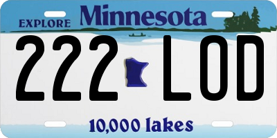 MN license plate 222LOD