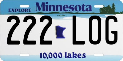 MN license plate 222LOG