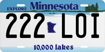 MN license plate 222LOI