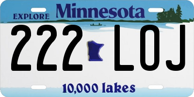 MN license plate 222LOJ