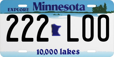 MN license plate 222LOO