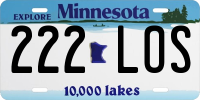 MN license plate 222LOS