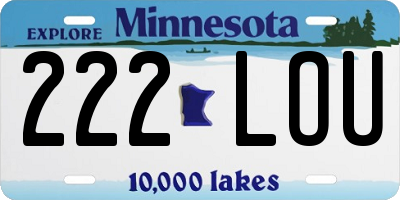 MN license plate 222LOU