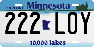 MN license plate 222LOY