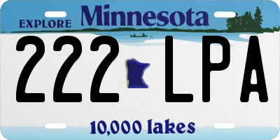 MN license plate 222LPA