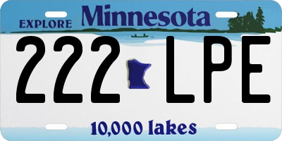 MN license plate 222LPE