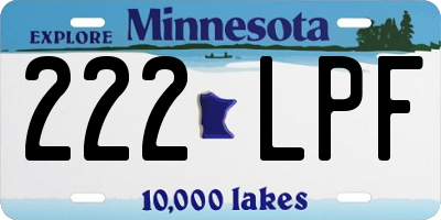 MN license plate 222LPF
