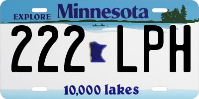 MN license plate 222LPH