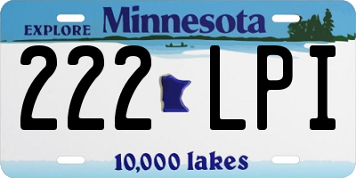 MN license plate 222LPI