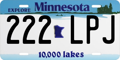 MN license plate 222LPJ