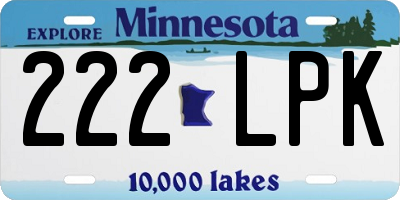 MN license plate 222LPK