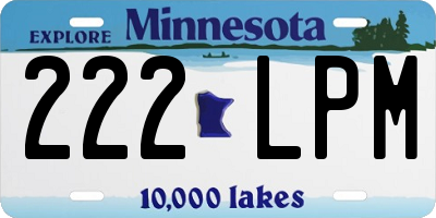 MN license plate 222LPM