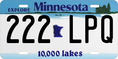 MN license plate 222LPQ
