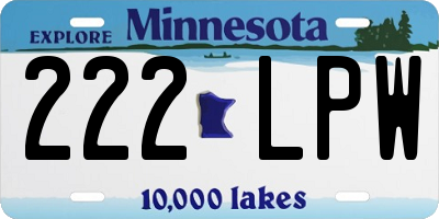 MN license plate 222LPW