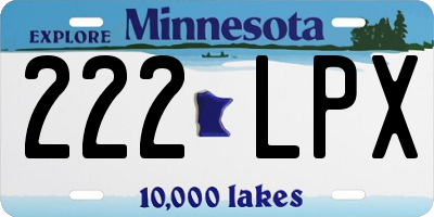 MN license plate 222LPX