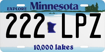 MN license plate 222LPZ