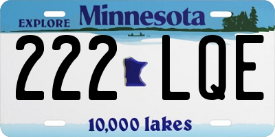 MN license plate 222LQE