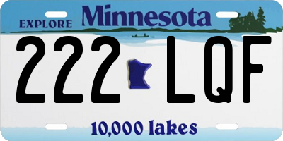 MN license plate 222LQF