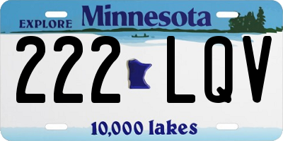MN license plate 222LQV