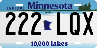 MN license plate 222LQX