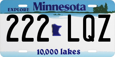 MN license plate 222LQZ