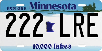 MN license plate 222LRE