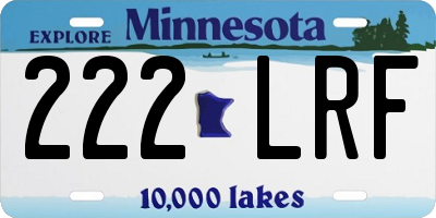 MN license plate 222LRF