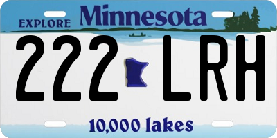 MN license plate 222LRH