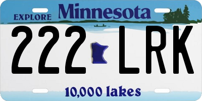 MN license plate 222LRK