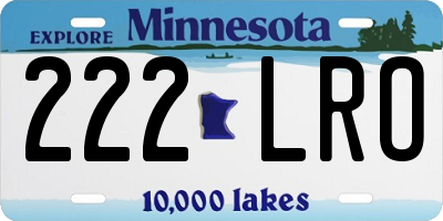 MN license plate 222LRO